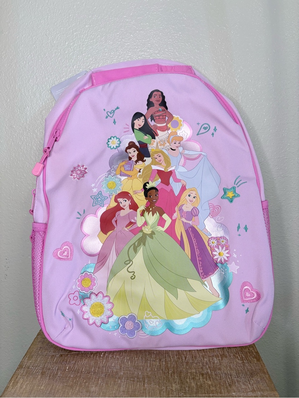 NWT Disney Princess Pink Large School Backpack Tiana Ariel Moana Belle Size OS